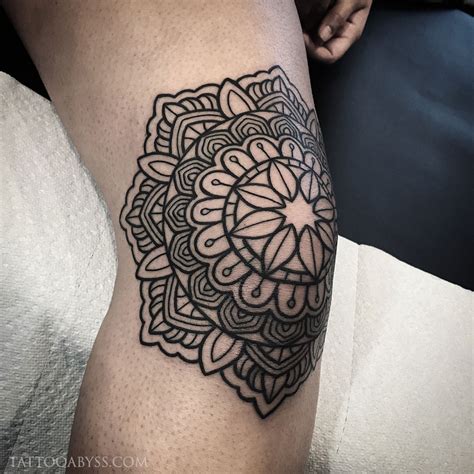 men knee tattoos|mandala knee tattoo design.